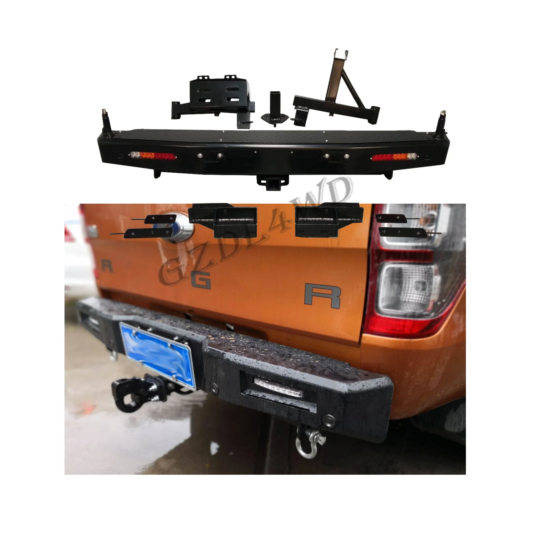 

Gzdl4wd 4X4 Auto Parts Bull Bar Rear Bumper for Ranger T7 2015+ Rear Bumper