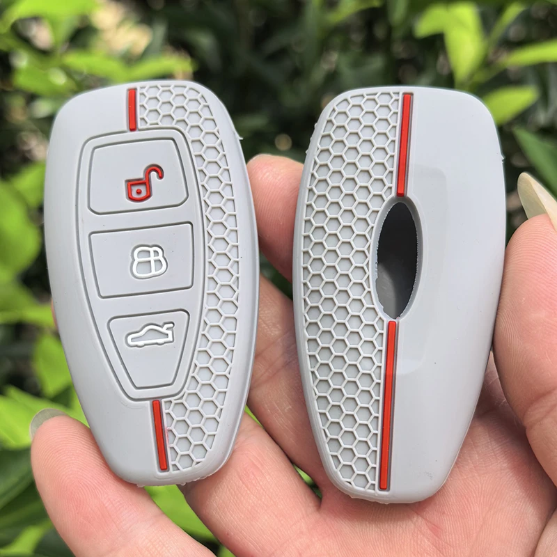 For Ford ST Line Fiesta Focus Mondeo Ecosport Kuga Edge Escape Metallic Silicone Car Remote Car Key Case Accessories Key Fob