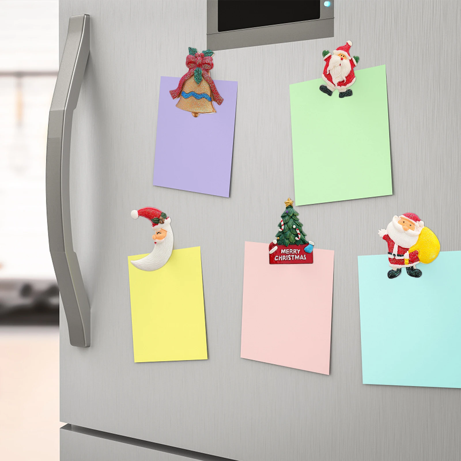 

6 Pcs Fridge Magnets Locker Refrigerator Magnetic Sticker Xmas Ornaments Christmas Themed Charms