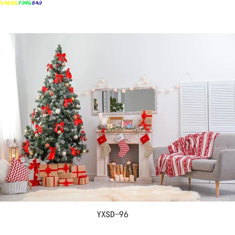 Kerstboom Open Haard Kinderen Voor Foto-Achtergronden Shengyongbao Kerst Indoor Thema Fotografie Achtergrond YXSD-03