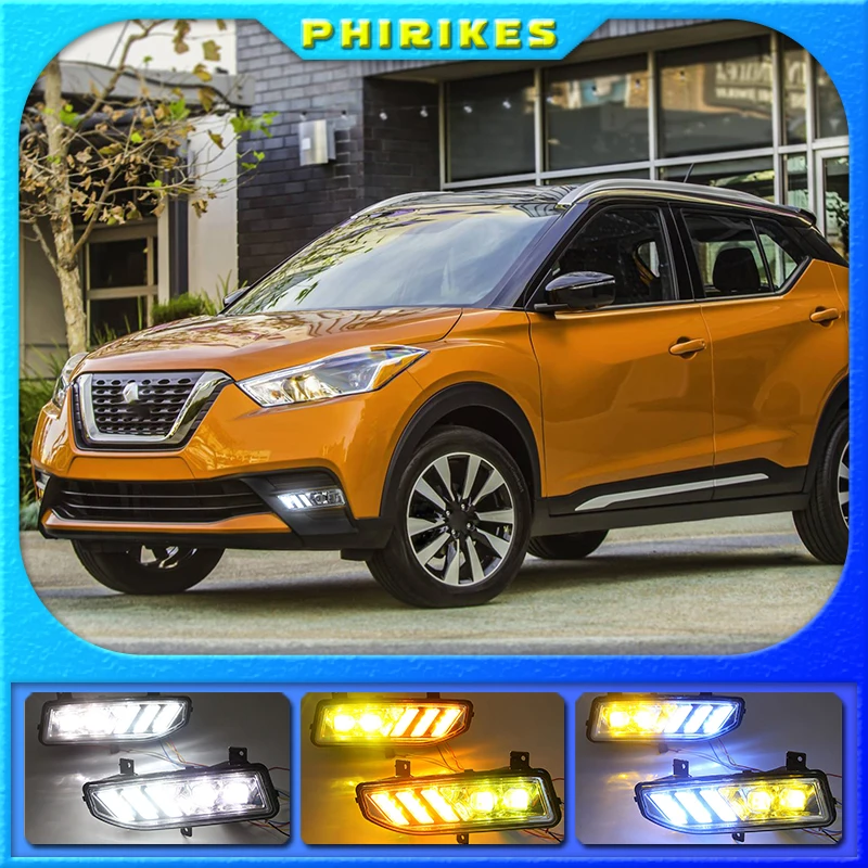 

2PCS For Nissan Kicks 2019 2020 Turning Yellow Signal Relay Waterproof Car 12V LED DRL LED Daytime Running Light