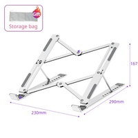 Aluminum Alloy Laptop Holder Stand Height Adjustable Foldable Bracket for Notebook Tablet Bracket Lifting Cooling Holder Nonslip