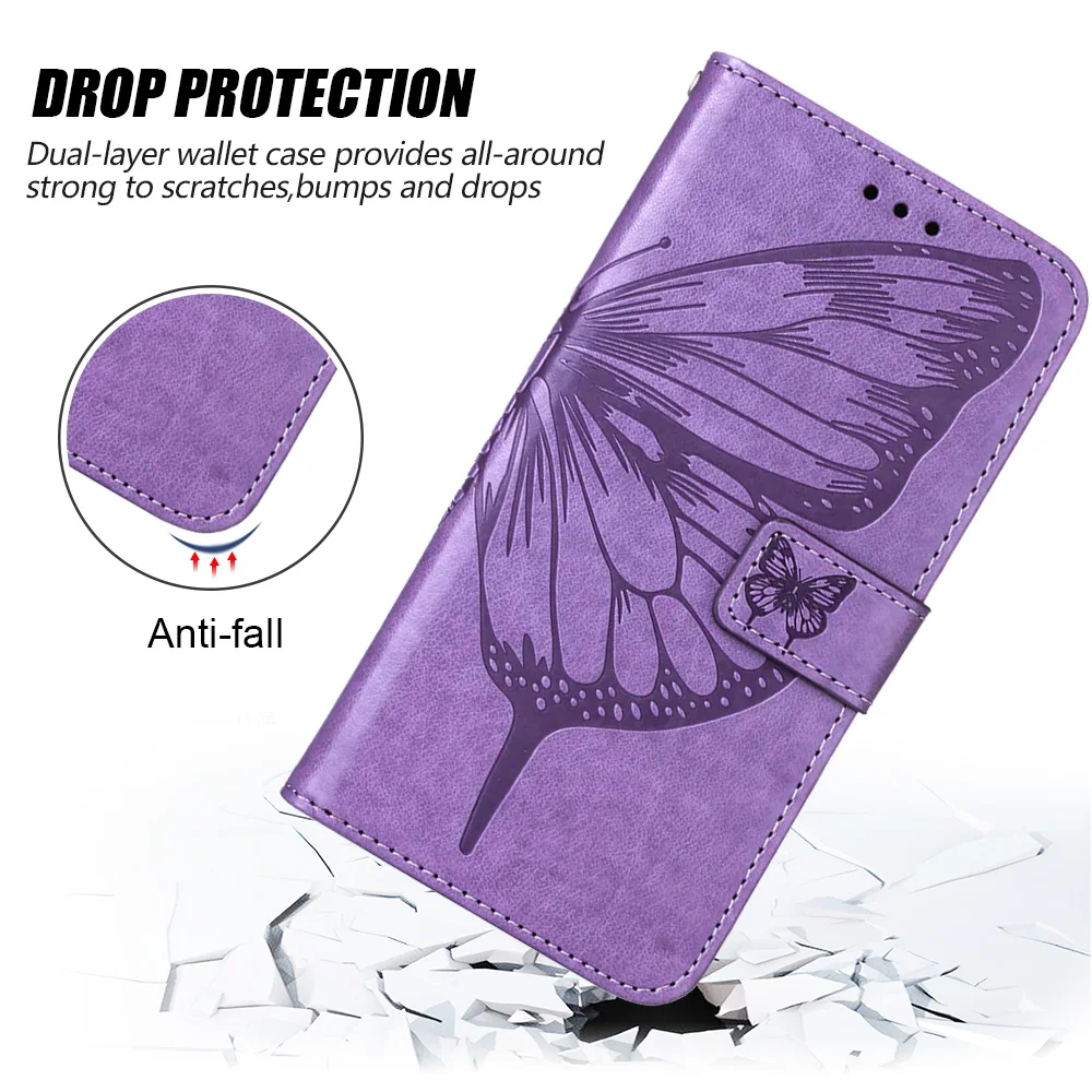 On Infinix HOT 20 PLAY PRO Flip Case For Infinix X6827 X6826 X666 X666B Cases Anti-theft Butterfly Flower Wallet Protect Cover