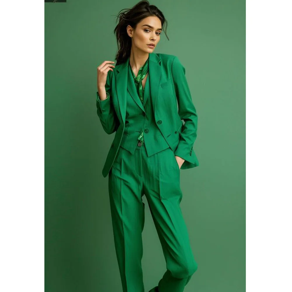 

Women's Linen Suit 3 Piece Set Elegant Ladies Suit Suit Classy Single Breasted Fit Comfortable Party Ladies Summer Outfit