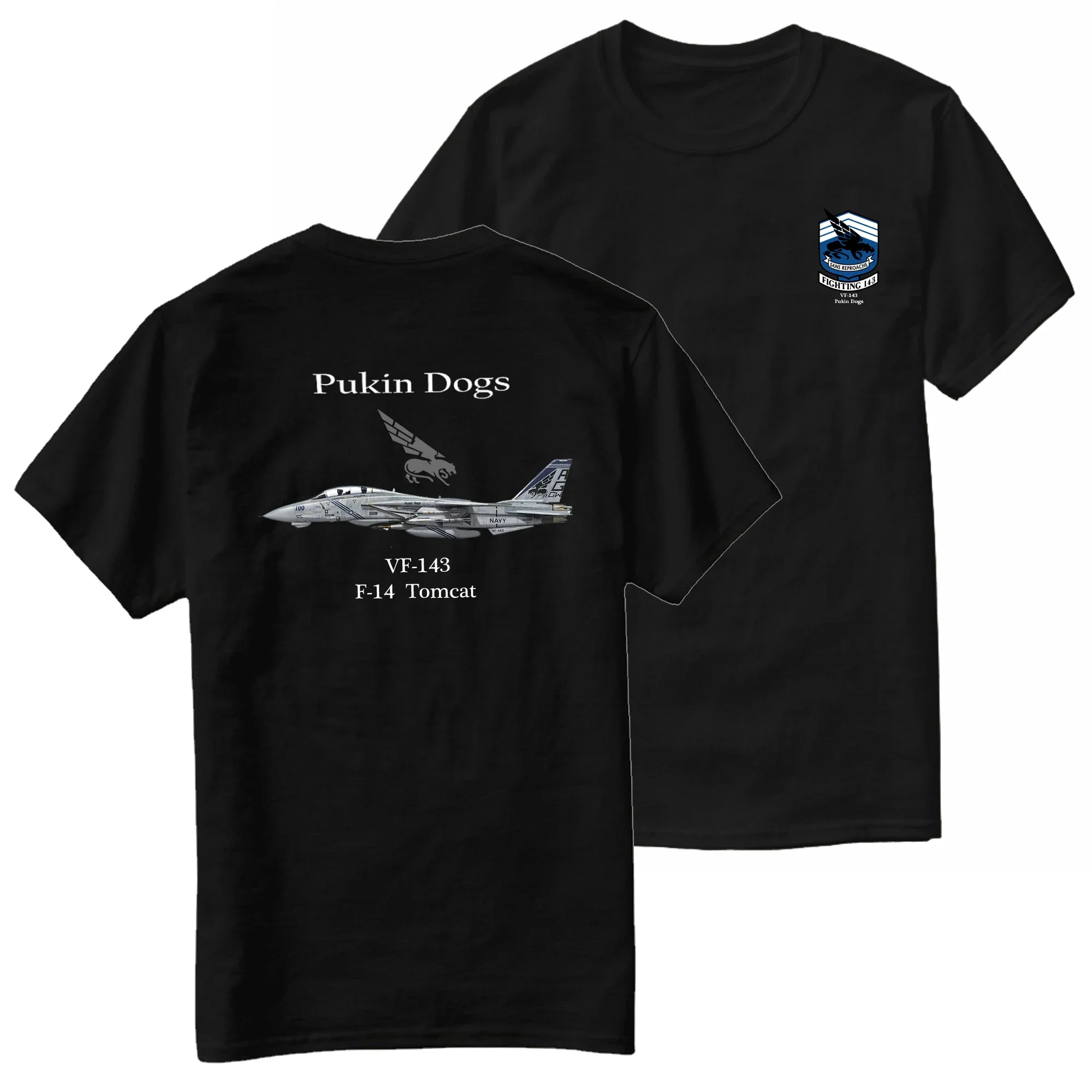 VF-143 Pukin Dogs F-14 Tomcat Fighter Squadron T-Shirt 100% Cotton O-Neck Summer Short Sleeve Casual Mens T-shirt Size S-3XL