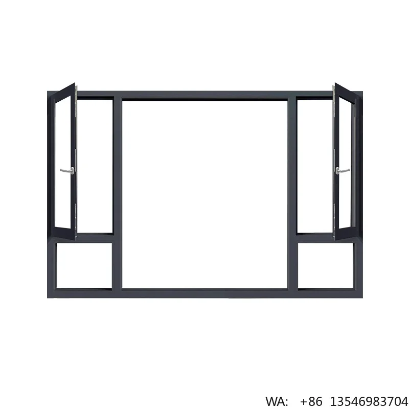 

Modern Hurricane Impact Fixed Anti-Theft Horizontal Aluminum Alloy Casement Window Stainless Steel Magnetic Tempered Glass