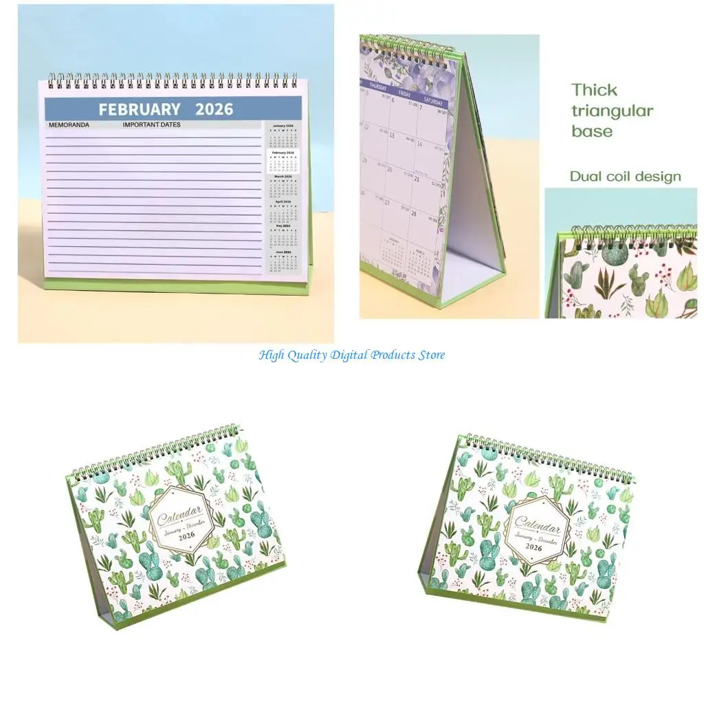 

U2JE 2026 Ежемесячный календарь для настольных ПК на 12 месяцев с января по декабрь для дома