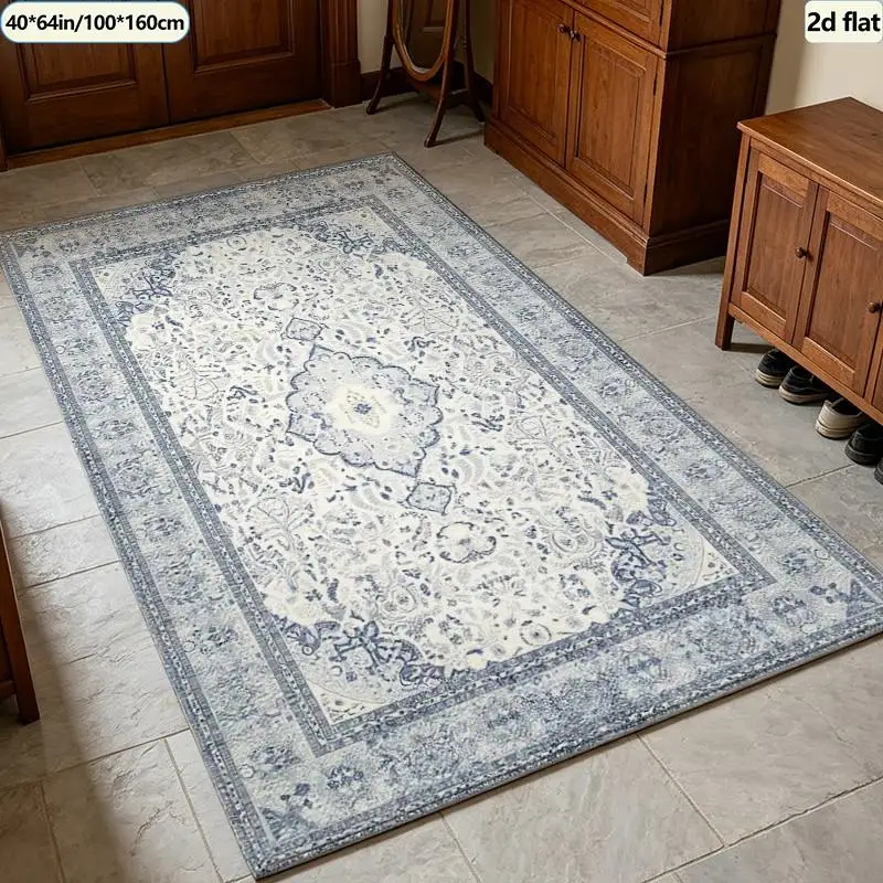 Ornate Multi-Color Persian Carpet Flooring Classic Medallion Square Area Rug Retro Bohemian Living Room Floor Carpet