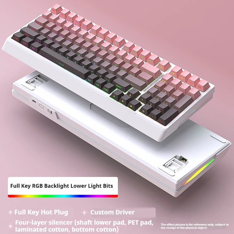 Black Snake YG98 Mechanical Keyboard Hot Swap Tri-Mode 98 Keys Rgb Backlit e-sports Gaming Keyboard For Pc Gamer Accessorie Gift