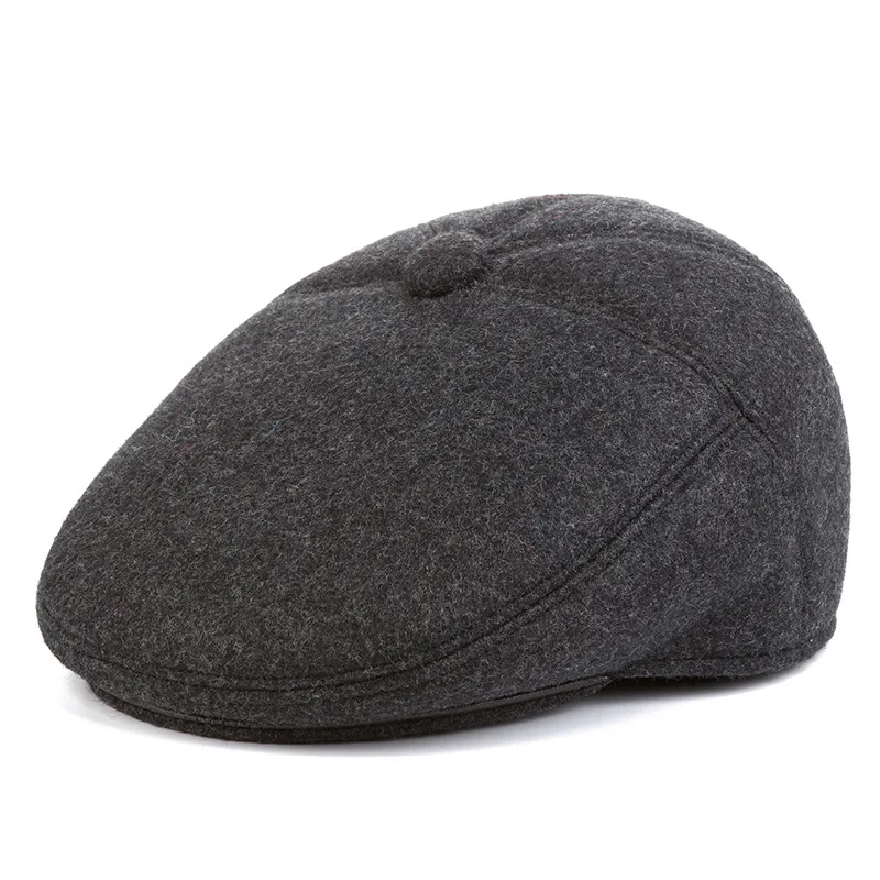 Middle-aged Elderly Hat men's Old Man Hats Old Man Grandpa Cap Dad Fall And Winter Thickened Warm Ear Protection Forward Caps