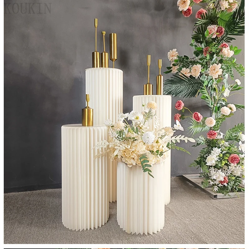 Party Round Pedestal Stands for Dessert Display Roman Column Vases Wedding Baby Shower Centerpieces Simple Generous Design