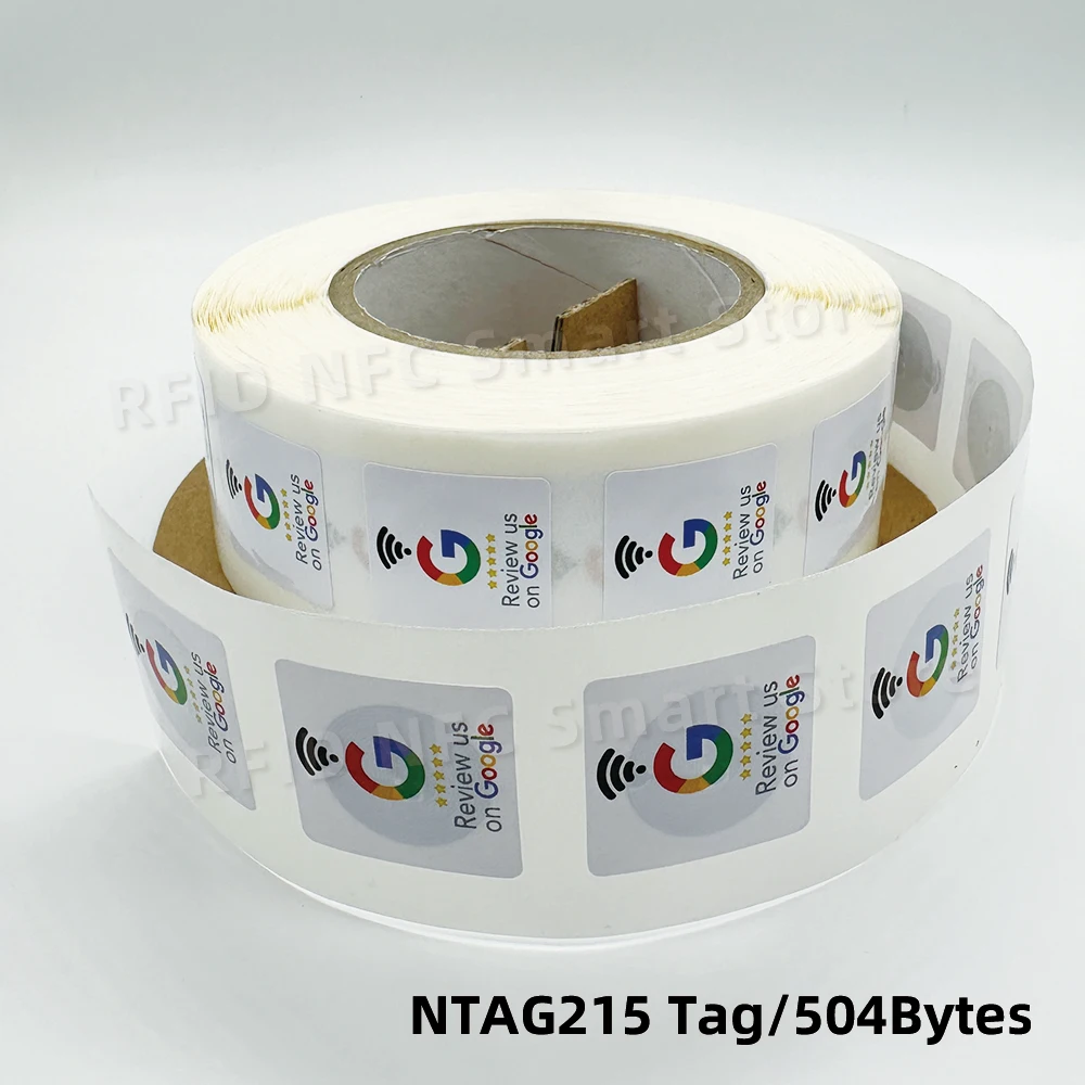 NFC Tags 30mm Waterproof Google Review Stickers 504Bytes NFC215 Chip NFC Tap Review Sticker Review us on Google Sticker