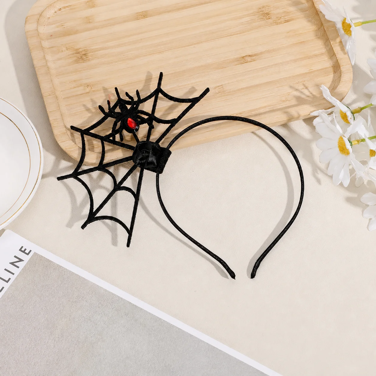Halloween Headband Trendy Spider Web Hair Accessory Hair Hoop Soft Spider Web Headband For Most Head Sizes Holiday Photo All