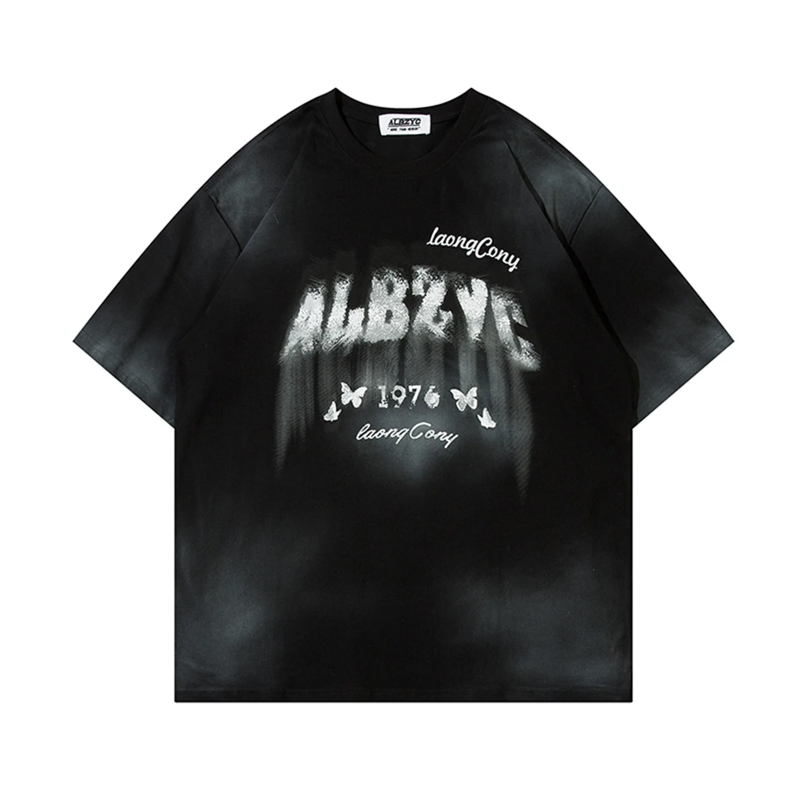 

Hip Hop T-shirts Man Y2k Streetwear Washed Distress Printed Graphic T Shirts Summer New Casual O-neck Short Sleeve Tops Tees Men