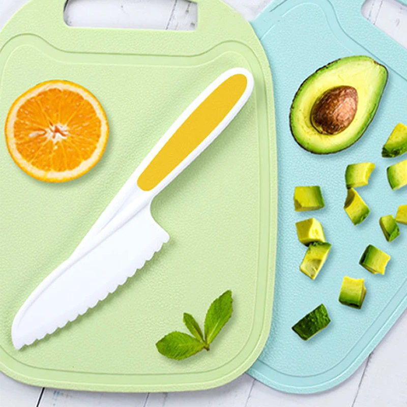 1/3Pcs Plastic Fruit Knife Sawtooth Safe Kitchen Knife Kids Chef For Bread Lettuce Cooking Knives Children Tools Knives