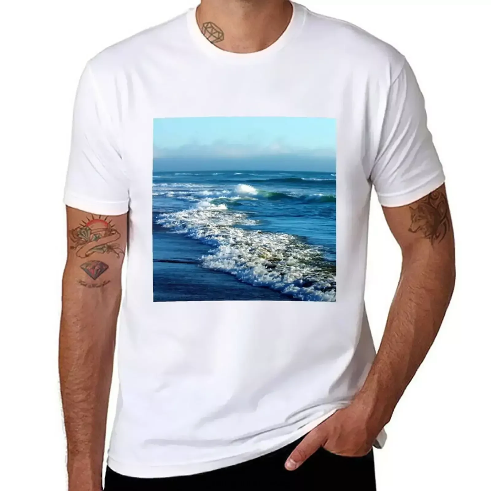 Beautiful Beach T-Shirt Aesthetic clothing tees graphics t shirts for men cotton