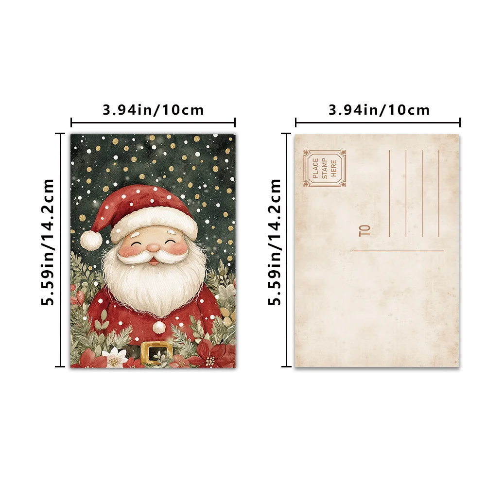 32 Stück süße gepunktete Weihnachts-Papierpostkarten für Mädchen, bezaubernde Illustrationsserie, Weihnachtsthema, Studentengeschenke, Schlafzimmerdekoration – Detail 3