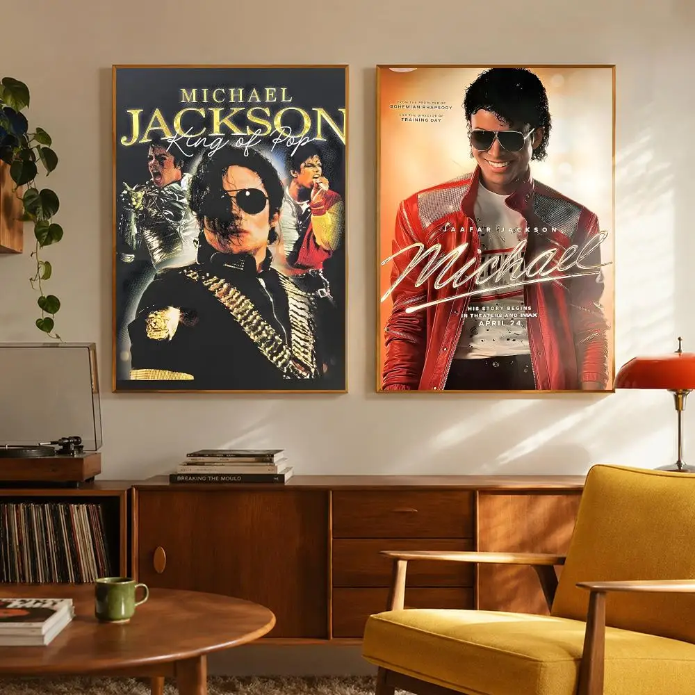 Singer Pop M-Michael Jackson Poster Digital Solvent Print Waterproof PP Fade-Resistant Wall Art Room Decor Gift