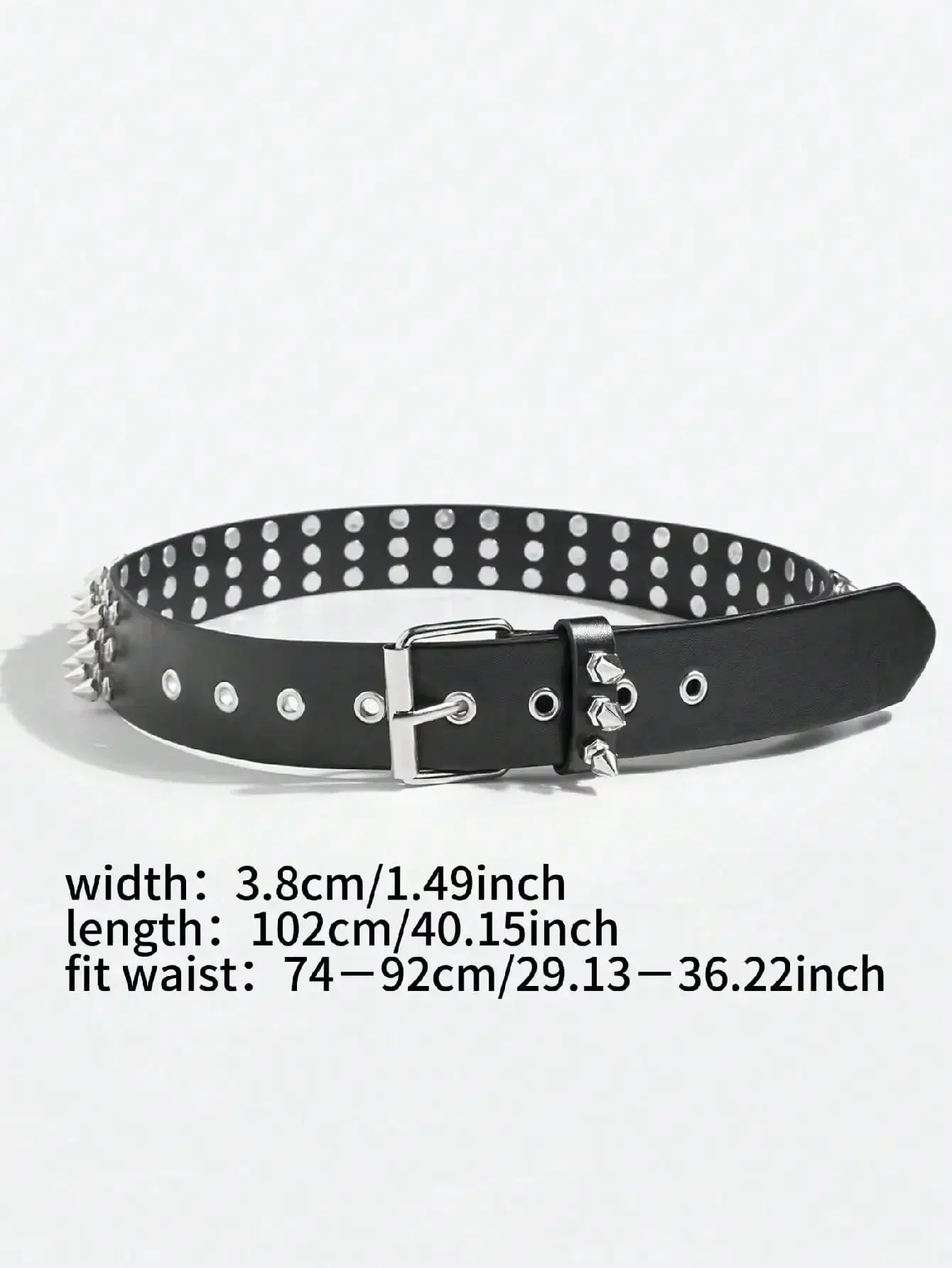 1pc Women\'s Cool Punk Style Rivets Decorated Heavy Metal Dark Belt
