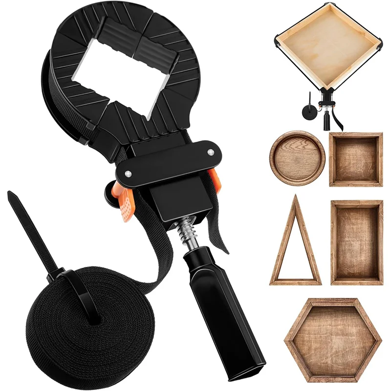13 FT Belt Band Strap Clamps for Woodworking, Quick Release Band Clamps with 4 Corner Claws, 90 Degree Quick Fixator