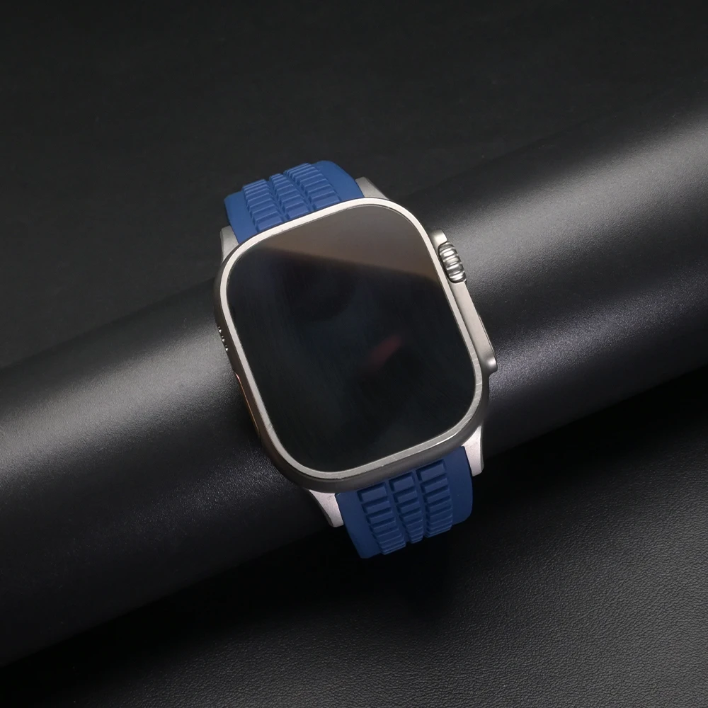 Cinturino sportivo in silicone per Apple Watch Ultra Series 11 10 9 8 7 6 5 4 SE 2025 Cinturino ad anello morbido per Iwatch 49mm 46mm 45mm 44mm