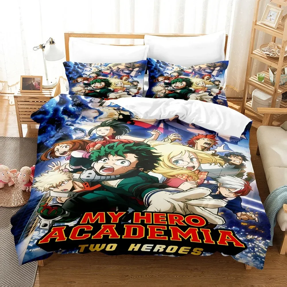 My Hero Academia Bedding Set Japan Anime Comfortable Quilt Cover Singles Double Queen Twin Full Size Duvet Cover Teens Bed Linen