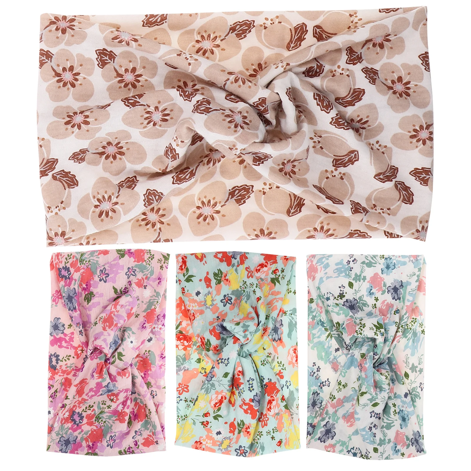 

4Pcs Elastic Yoga Headbands Nonslip Sweat Absorbent Stretchy Sports Hair Bands Women Workout Thin Hair Accessories