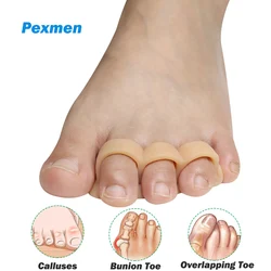Pexmen 2/4Pcs Hammer Toe Crests Straightener Gel Toe Support Pads Cushion Relief for Overlapping Curled Hammer and Claw Toes