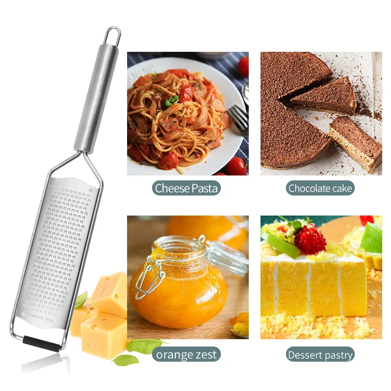 304 Stainless Steel Tube Handle Cheese Grater Lemon Grater Shredder Kitchen Cheese Grater Kitchen Gadgets