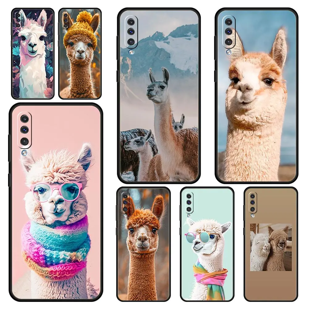 Phone Case For Samsung A24 A12 A14 A32 A50 A70 A20E A20S A10S A22 A40 A34 A54 A42 A52 5G A02S A04s Cover Kawaii Alpaca lovely