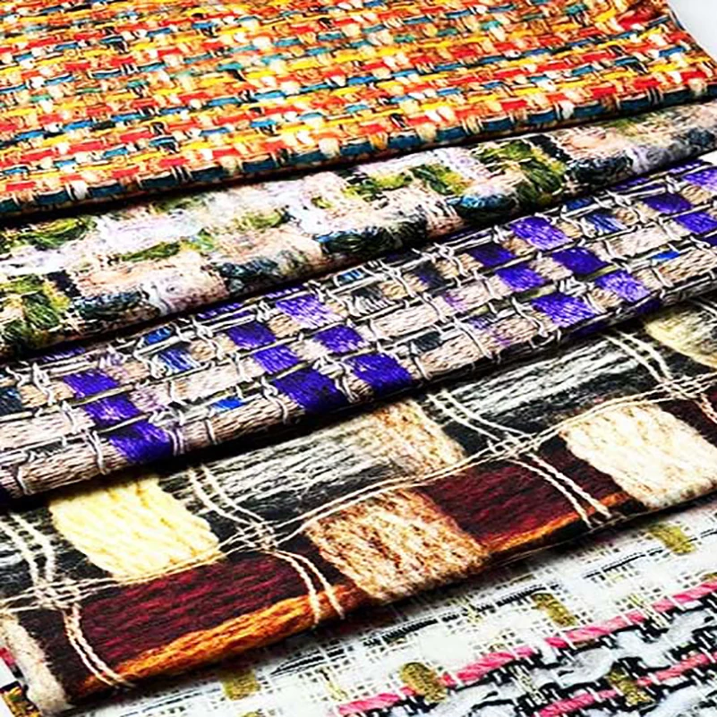 Bags Fabric Woven Pattern Printed Canvas Cloth for Sewing Handbags Sofa Curtain Fabric Table Cloth Pillow Fabric by Half Meter