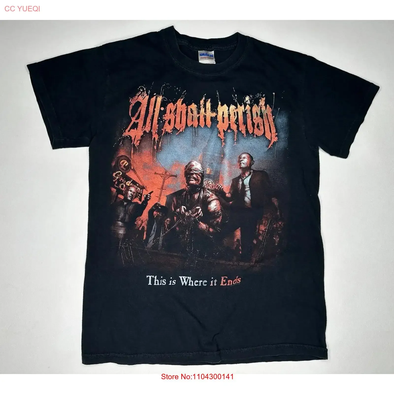 Vintage All Shall Perish This Is Where It Ends Deathcore Metal 2011 T Shirt S vintage Washed Casual designer clothes streetwear