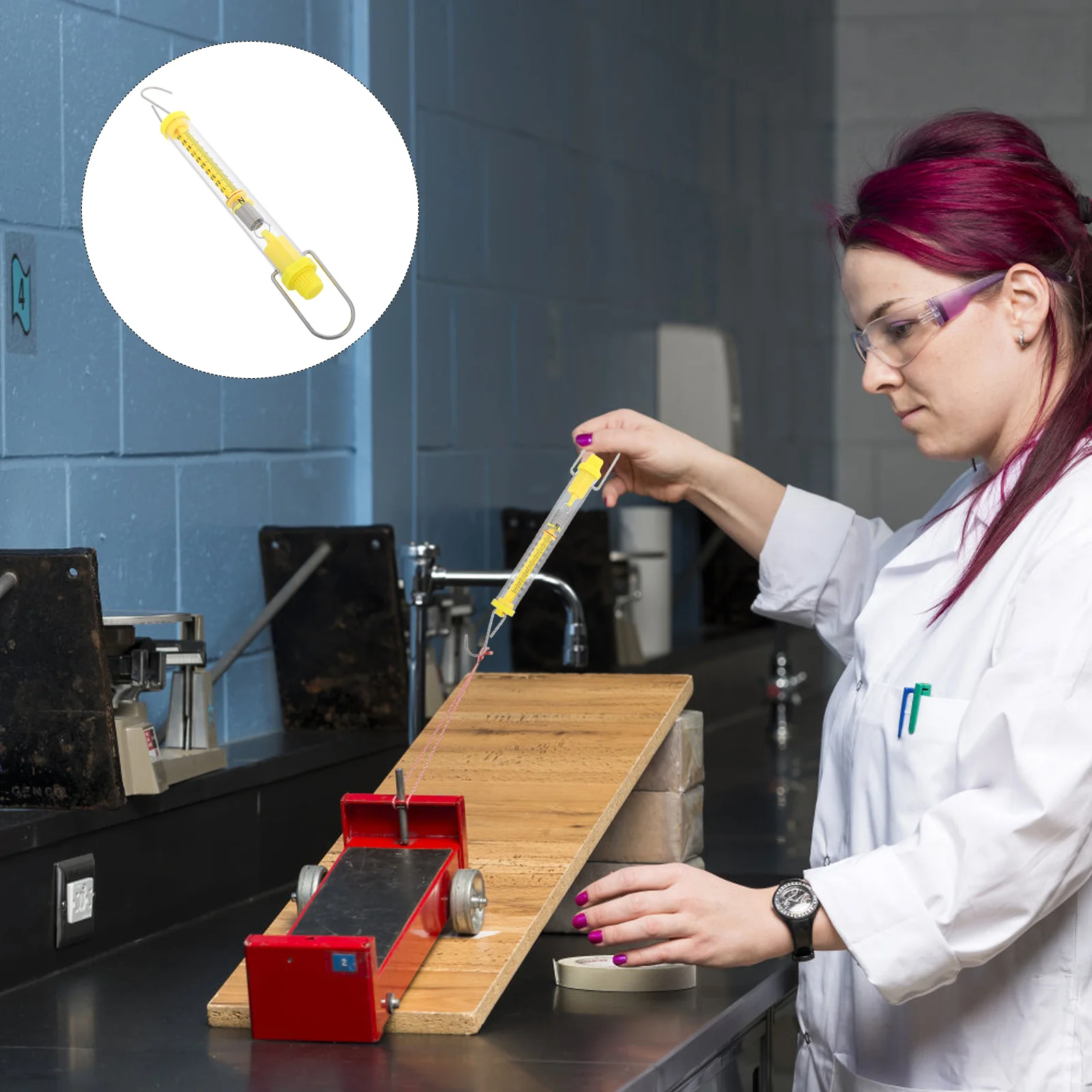 

2 шт., трубчатые пружинные весы для механических экспериментов, портативный научный инструмент, учебное оборудование для класса