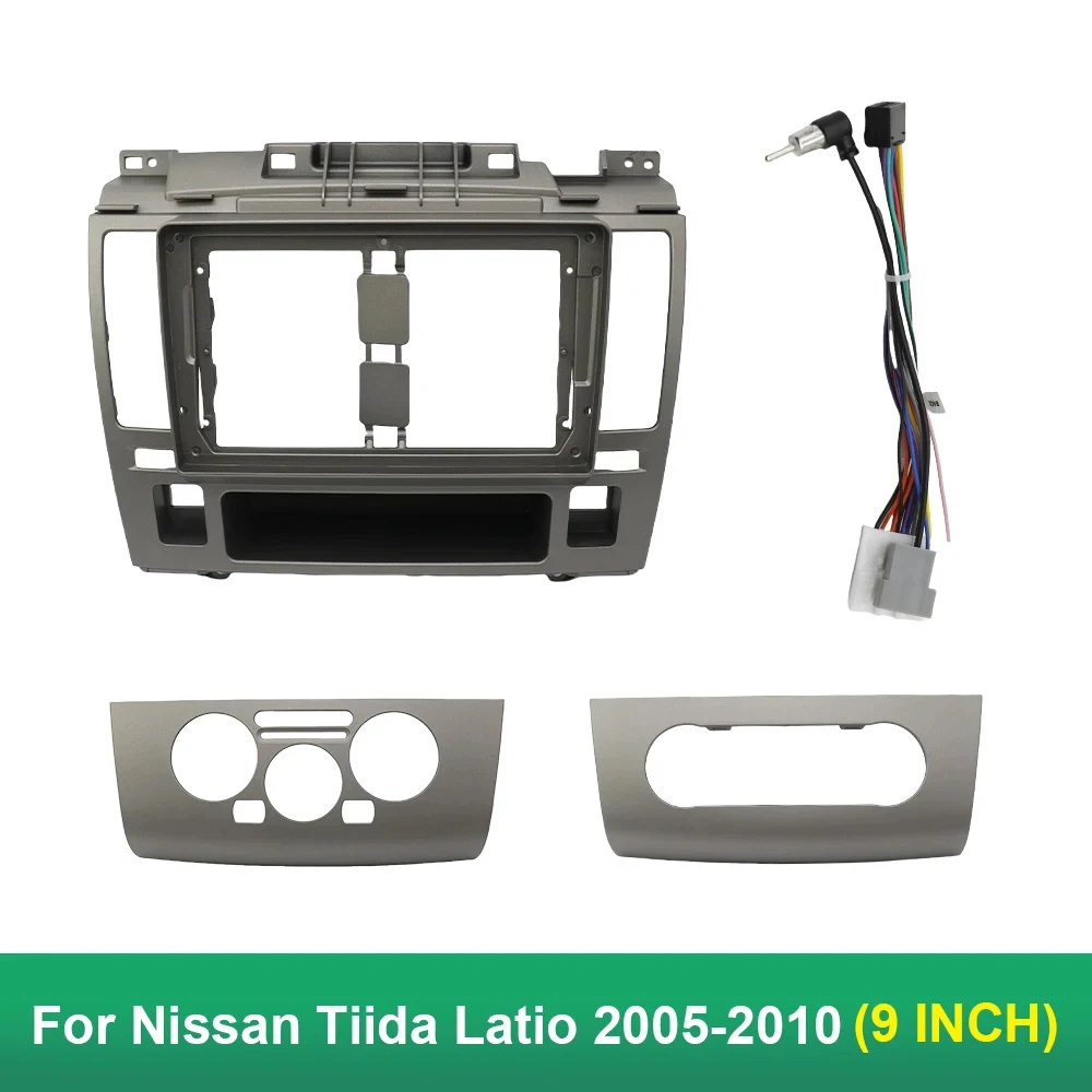 

Автомобильный радиоприемник 9 дюймов для Nissan Tiida латио 2005-2010, облицовка, стереоприборная панель, рамка, 2 Din, DVD, GPS, Mp5, Android-плеер, комплект для отделки