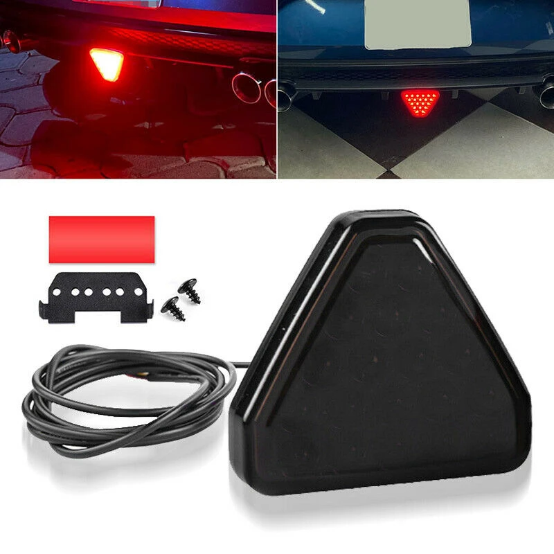 Universal F1 Triangle Style Sport 19LED Brake Signal Lamp REAR FOG LIGHT 