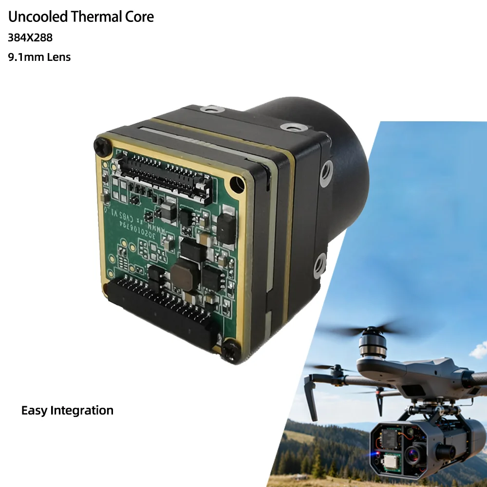 IR Camera Module Lightweight 384X288 50Hz Mini LWIR Night Vision Drone Infrared Thermal Imaging Camera For Fire Security