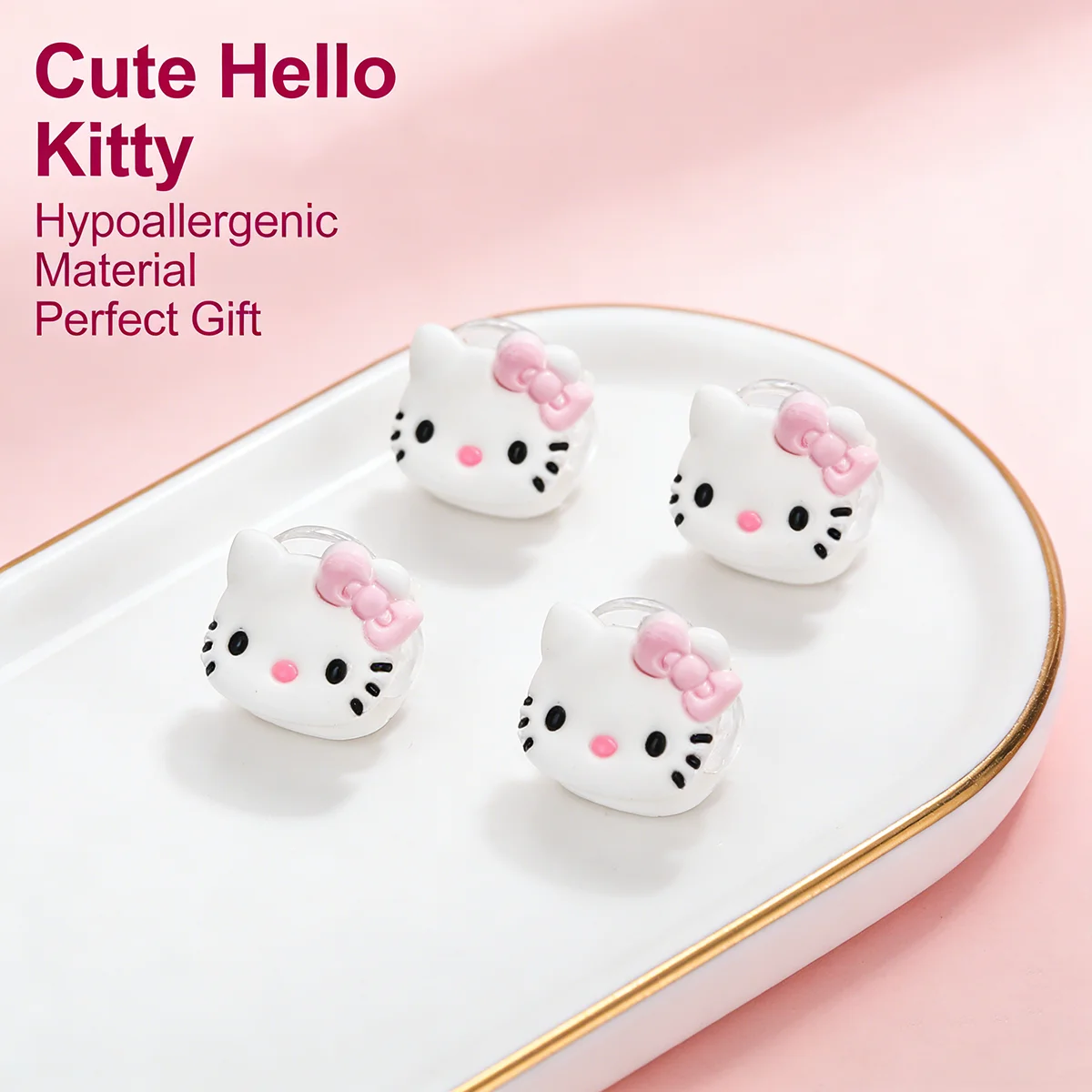 

4 заколки для волос с персонажем Hello Kitty из серии Hello Kitty. Эти милые и модные мультяшные аксессуары для волос.