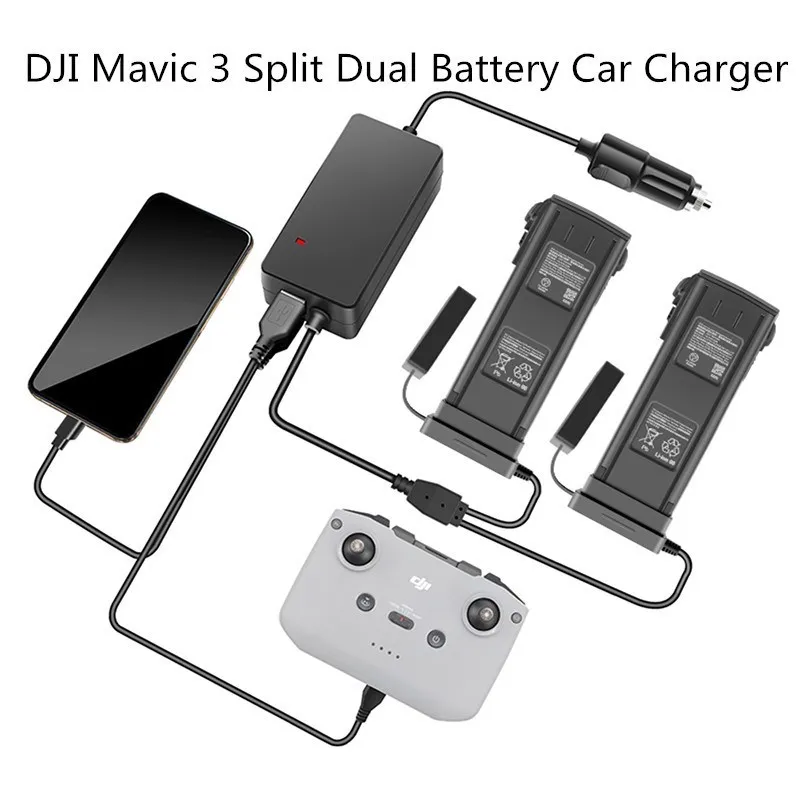 

DJI DJI Mavic 3/3pro Split Dual Electric Car Charger Car Charger DJI DJI Mavic 3/ Mavic 3 pro Car Charger Accessories