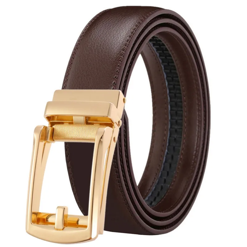 3,5 cm Herren-Gürtel, Automatischer Echtleder-Gürtel, Verstellbarer Leder-Ratschengürtel, Echter Designer-Ledergürtel – Detail 6