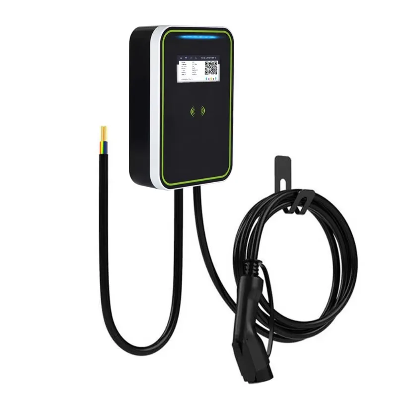 16A 32A Home EVSE Wallbox 22kW EV Charger Type 2 GB Interface with 4.3 Inch LCD Display IP55 Protection OCPP 1.6 Protocol New