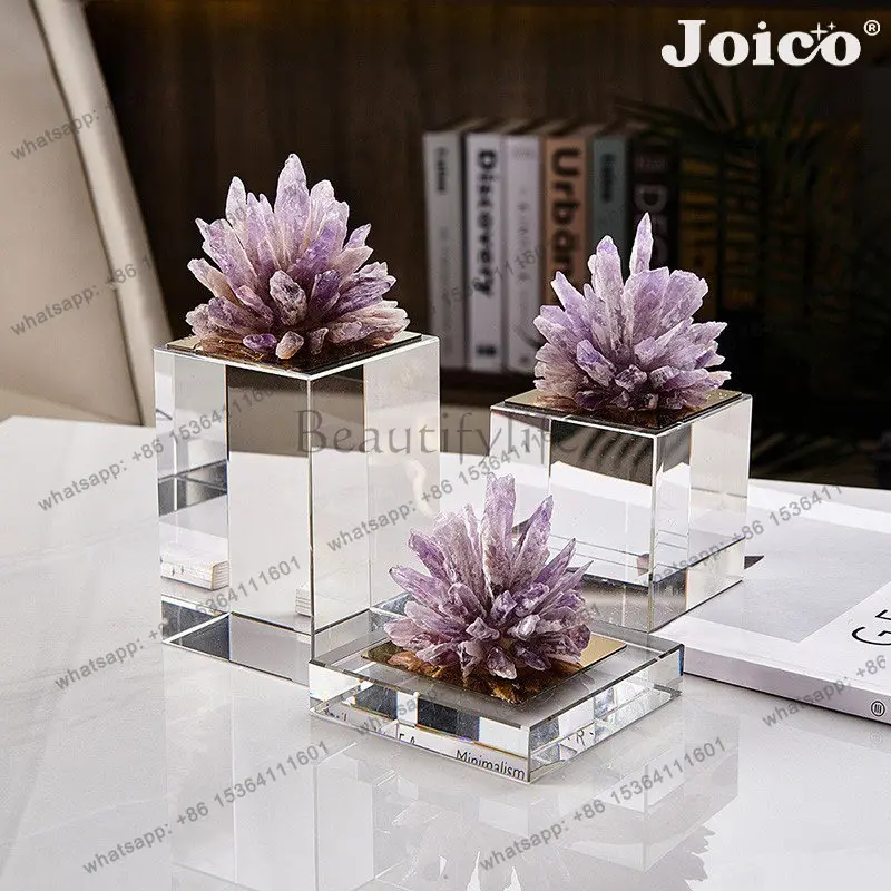 Ornament light luxury high-grade amethyst flower living room home TV cabinet wine cabinet high-end decoration
