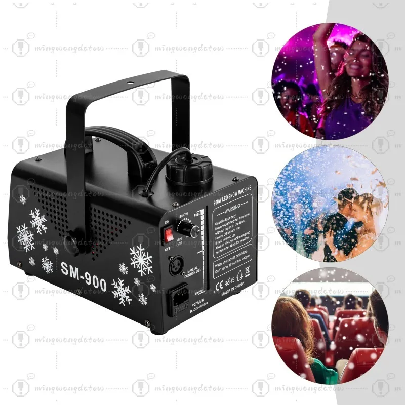 YG-2208 9*3W LED Snowflake Machine  900W 220-240V With Remote Control Christmas Snow Machine High Performance Fake Snow Machine
