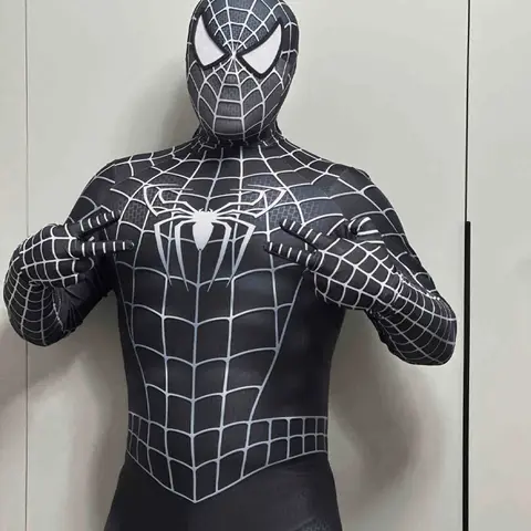 Toby Maguire Spider Man Costume Black/Red Remy Spider Man Superhero Halloween Adult Cosplay Costume