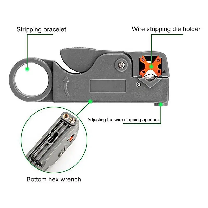 Coax Crimper Kit Portable Coaxial Cable Crimper Stripper Easy To Store Wire Crimper With High Hardness For CCTV Systems Cable