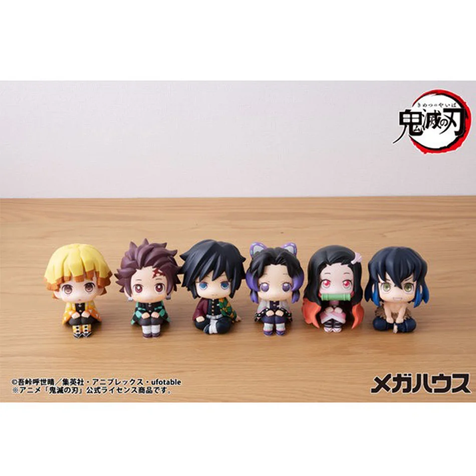 Ensemble de 8 figurines Q Version Demon Slayer, poupées fantômes assises de Tanjiro, Nishimura, Inosuke, Zenitsu - Figurines en PVC, modèle de collection