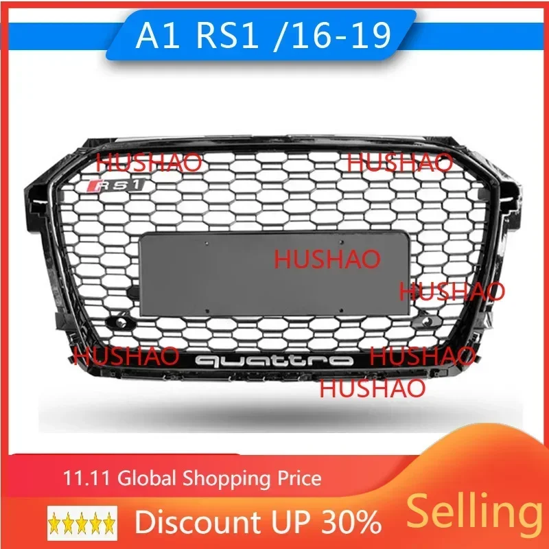 Car Front Bumper Grille Grill For 2016-2018 Audi A1 upgrade RS1 auto Racing grills without Emblem