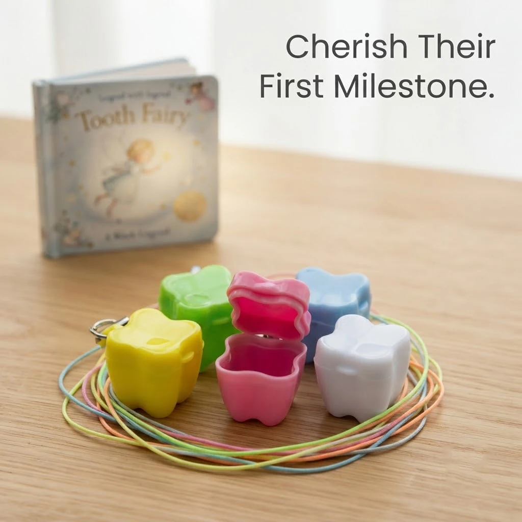 50 pcs Tooth Shape Mini Milk Teeth Storage Box Lovely Tooth Fairy Box Child's Tooth Souvenir Save Container Tool Dental gift