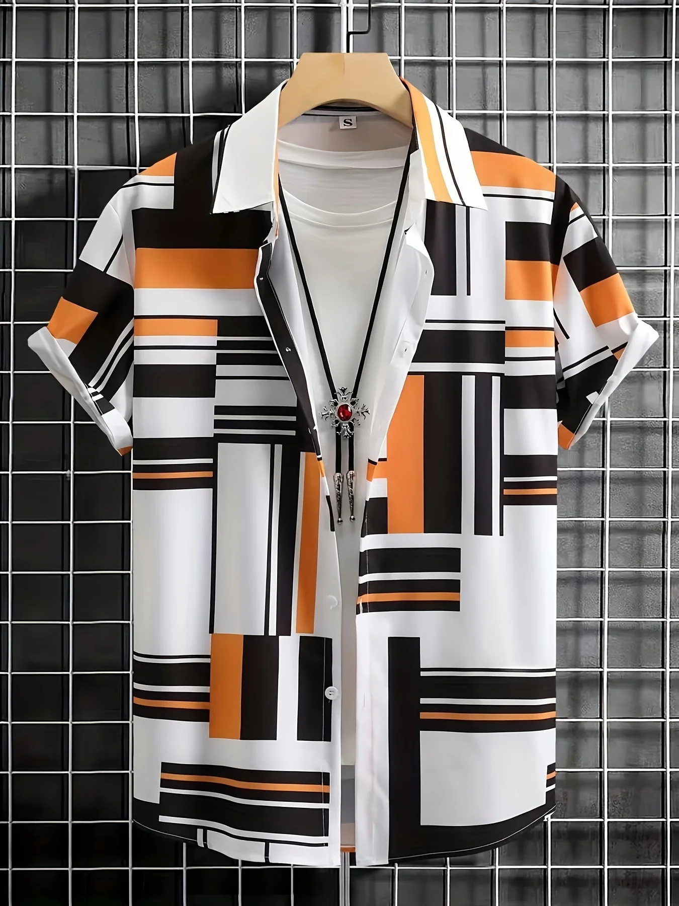 

Summer men's 3D floral shirt with three-dimensional pattern printing, breathable, casual and vacation-style short-sleeved shirt