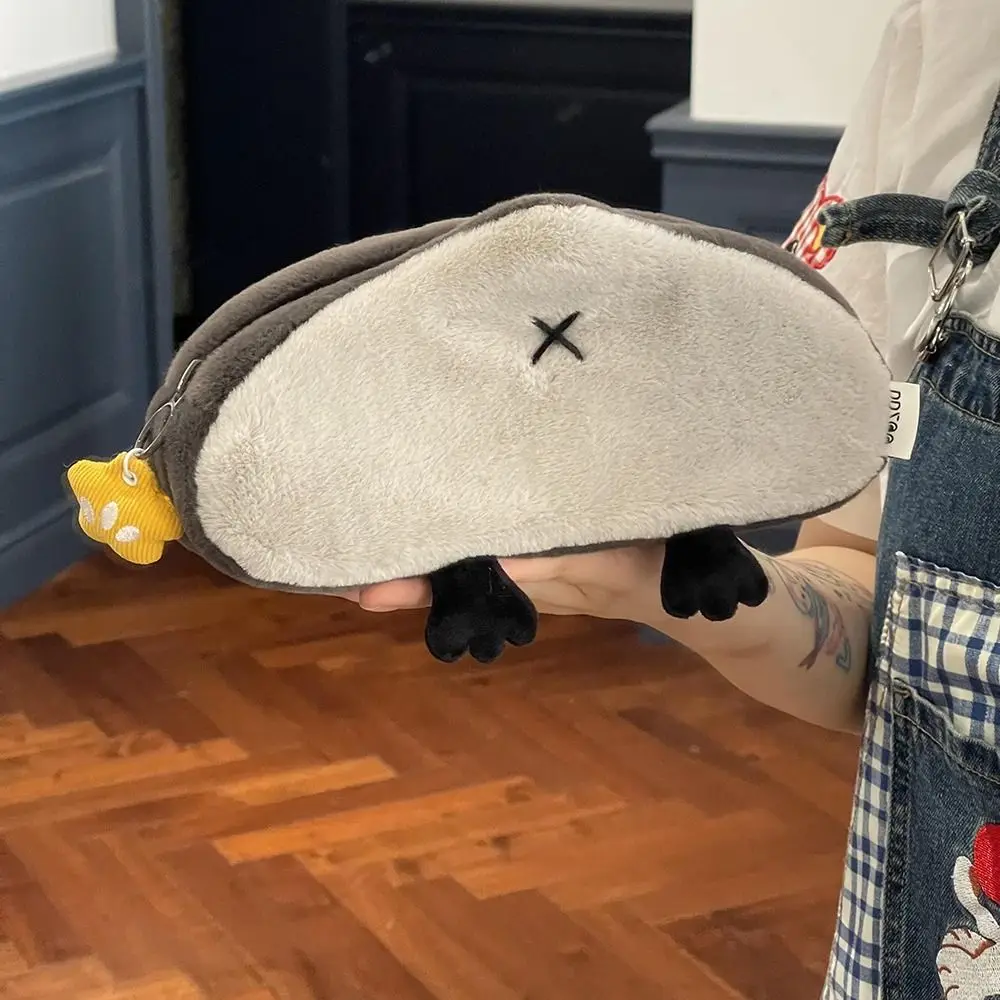Multi-function Plush Pen Bag Otter Penguin Large Capacity Stationery Bag Pencil Case Back To School Gift