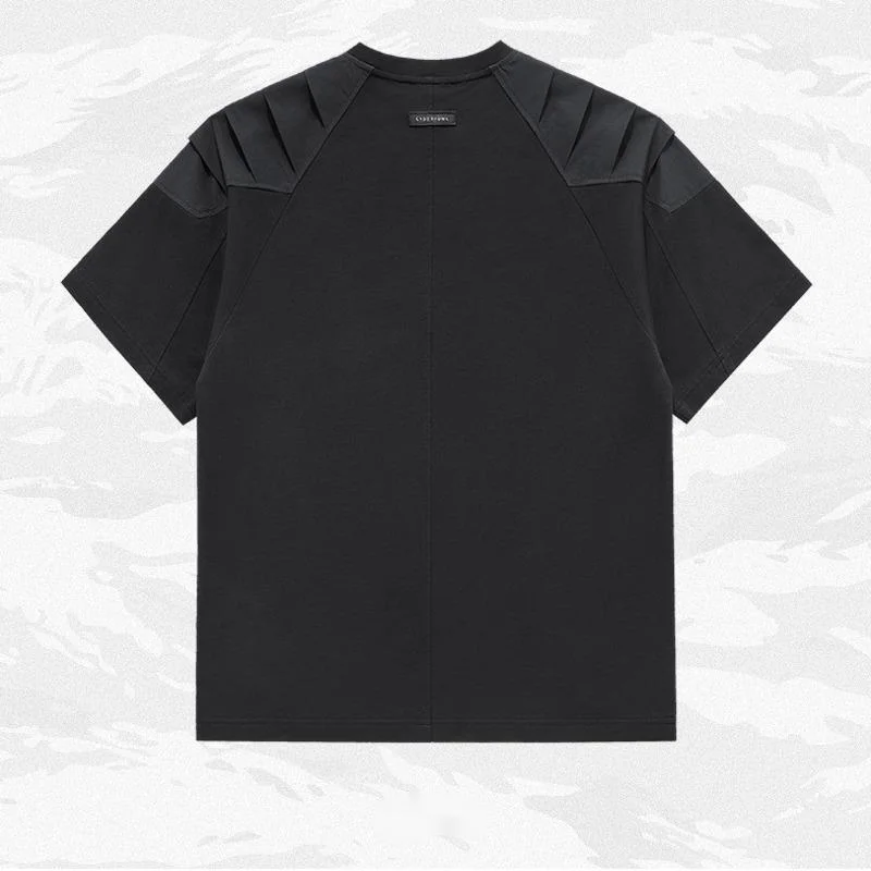 HKSH Spring Summer New Men Pleated Splicing Short Sleeve T-shirts Heavy Patchwork Half Sleeve Tees Dark Niche Design Tops HK4442